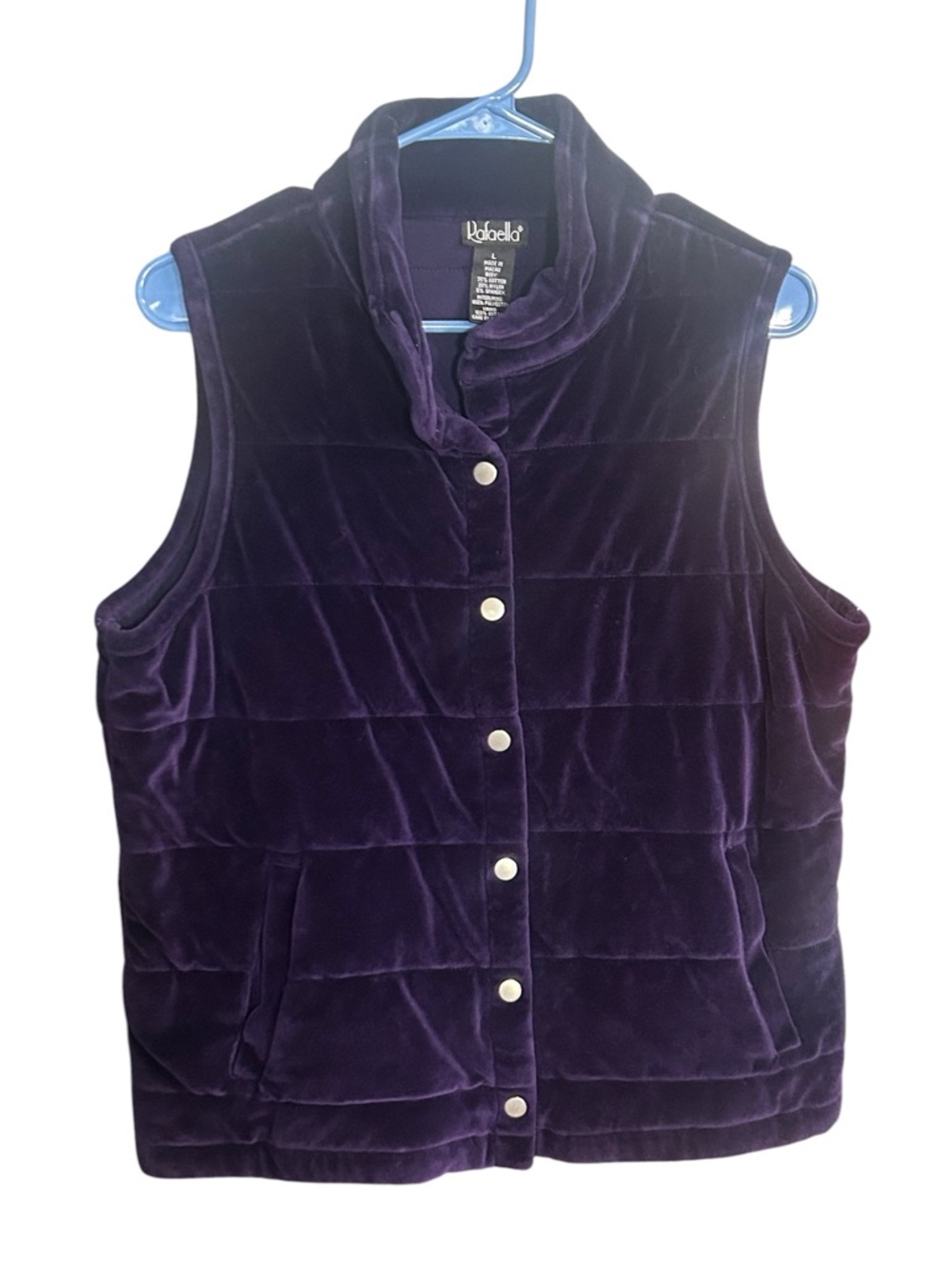 Rafaella Deep Purple Velvet Quilted Vest